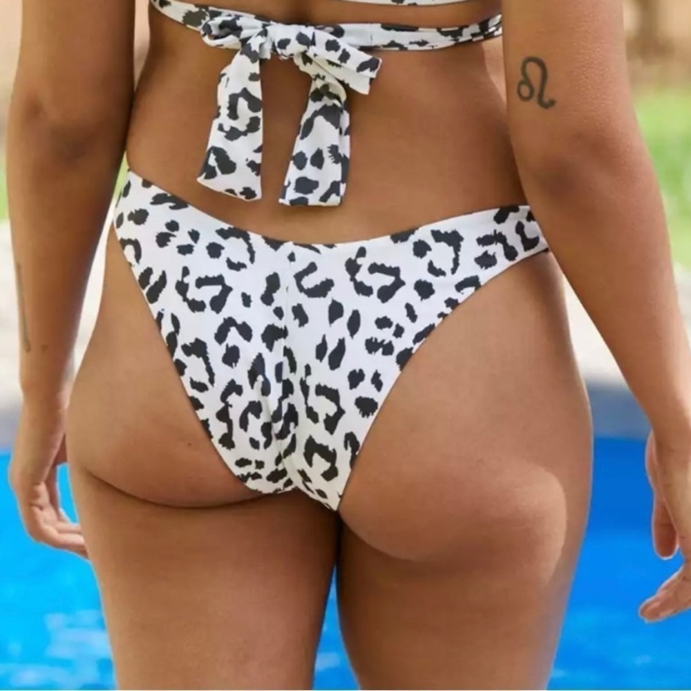 NEW Aerie High Cut Leopard Print Cheeky Bikini Bottoms